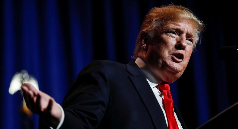 FILE PHOTO: U.S. President Donald Trump speaks at the National Association of Realtors' Legislative Meetings & Trade Expo in Washington, U.S., May 17, 2019. REUTERS/Carlos Barria