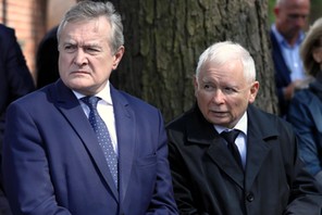 Minister kultury Piotr Gliński i prezes PiS Jarosław Kaczyński