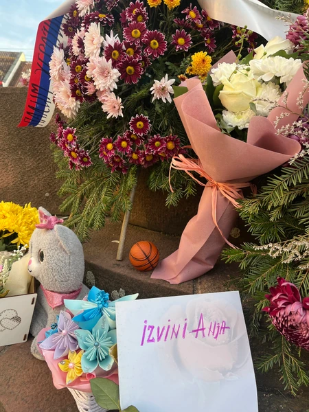 Cveće i sveće u centru Paraćina za nastradalu Anju Radonjić 