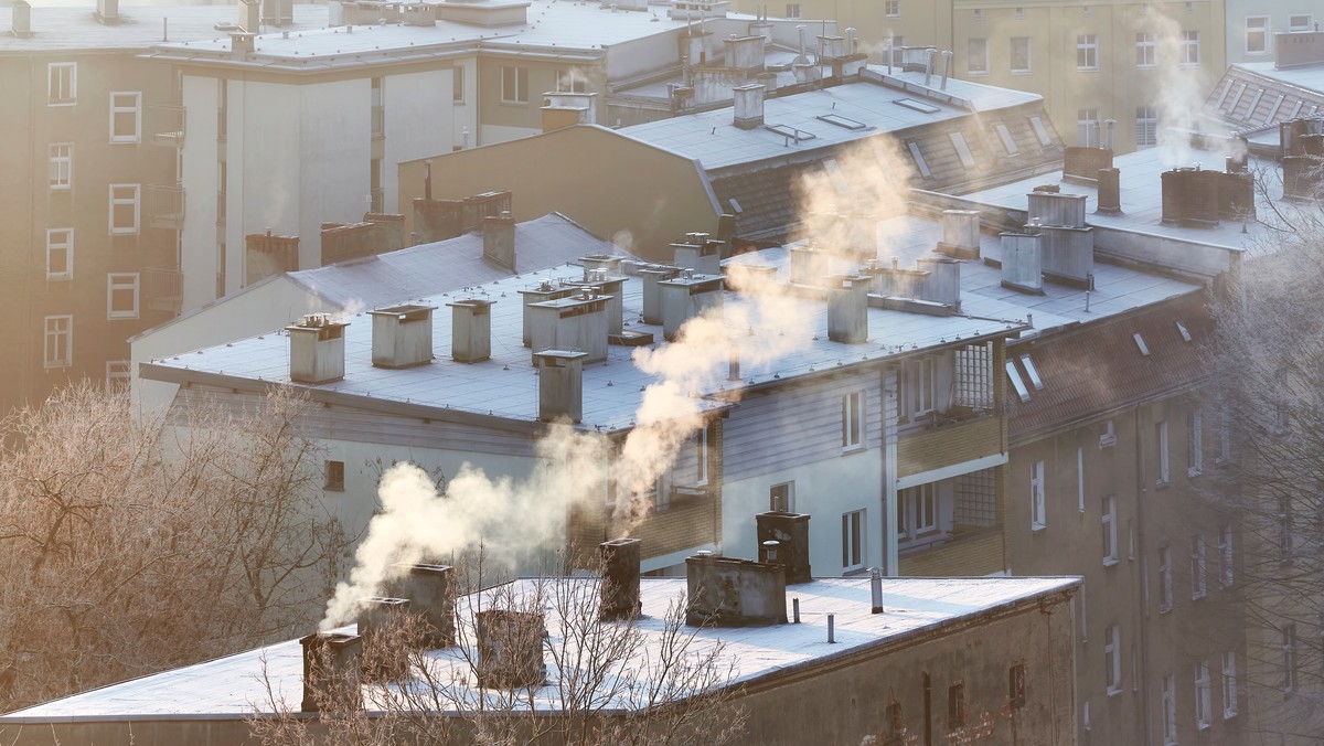 Smog w mieście Katowice - poniedziałek 28 stycznia
