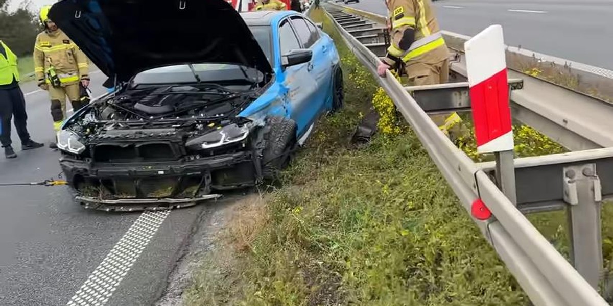 "TheNitroZyniak" uczestniczył w kolizji drogowej. Ucierpiało BMW za pół miliona złotych.