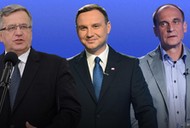 kolaż Paweł Kukiz, Bronisław Komorowski, Andrzej Duda