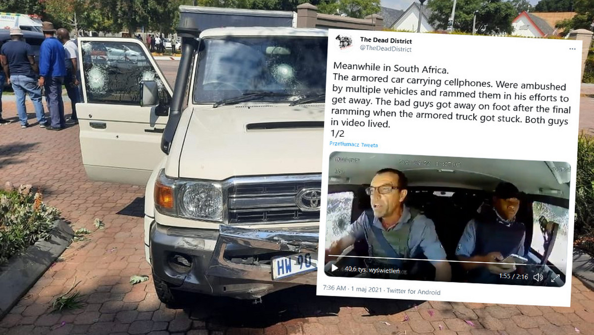 RPA: Atak na samochód przewożący telefony komórkowe. Przerażające nagranie