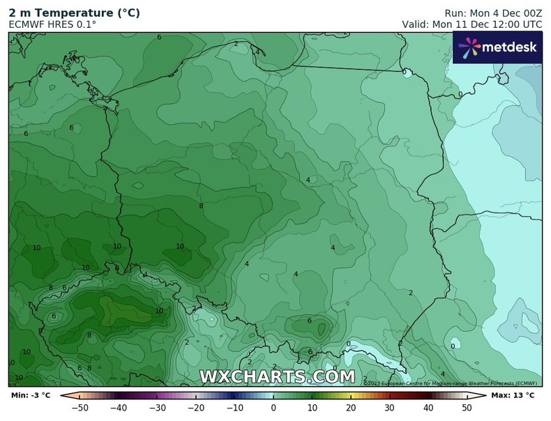 Na zachodzie temperatura sięgnie nawet 10 st. C