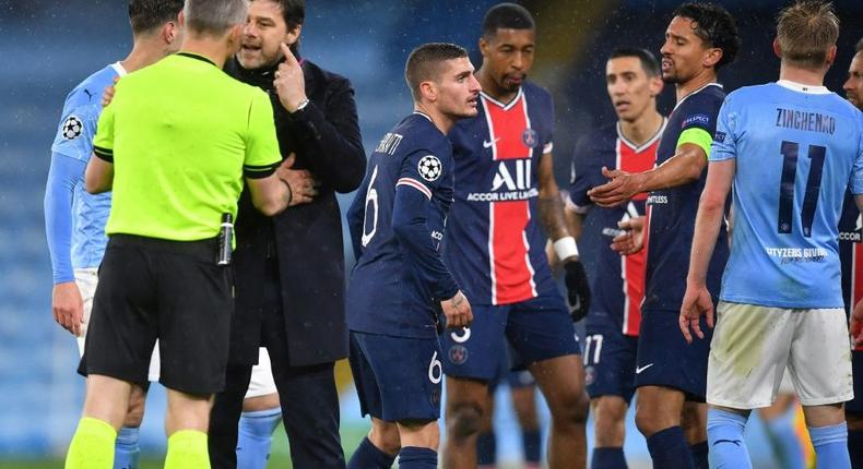 Mauricio Pochettino and his PSG side must overcome their Champions League disappointment and focus on catching Lille in the Ligue 1 title race Creator: Paul ELLIS