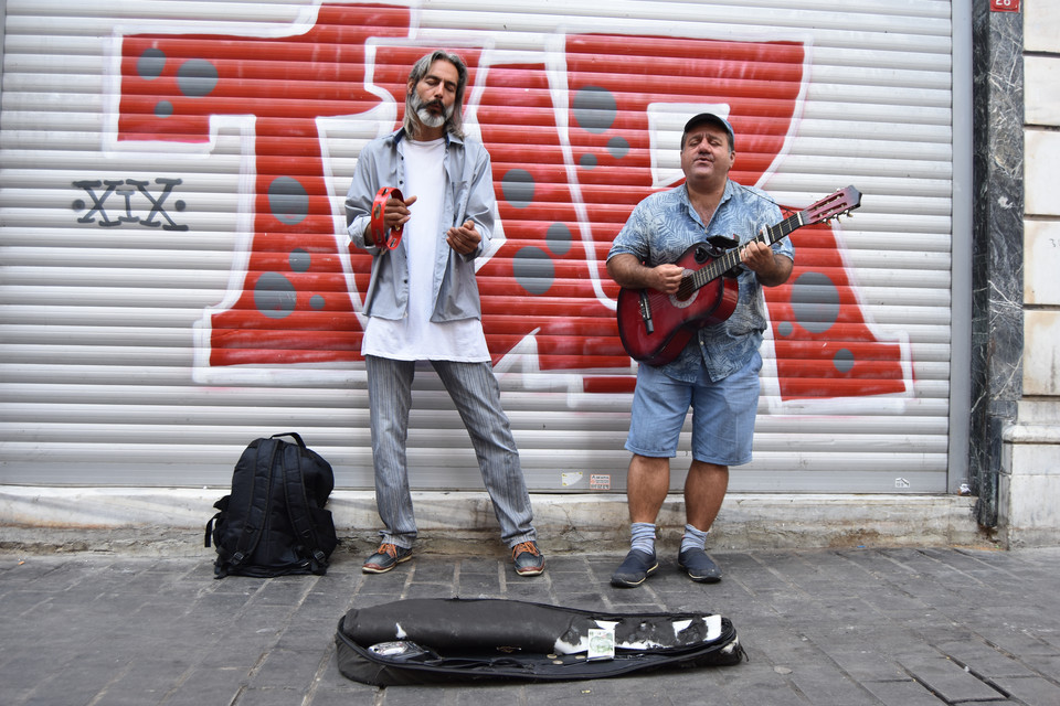 Muzycy grający przy alei İstiklal w Stambule