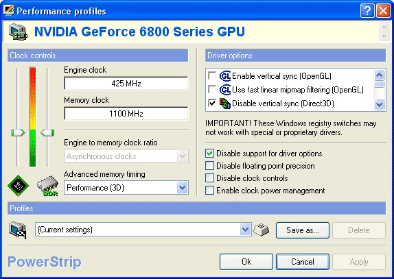 Taktowanie GeForce 6800 Ultra PCI Express