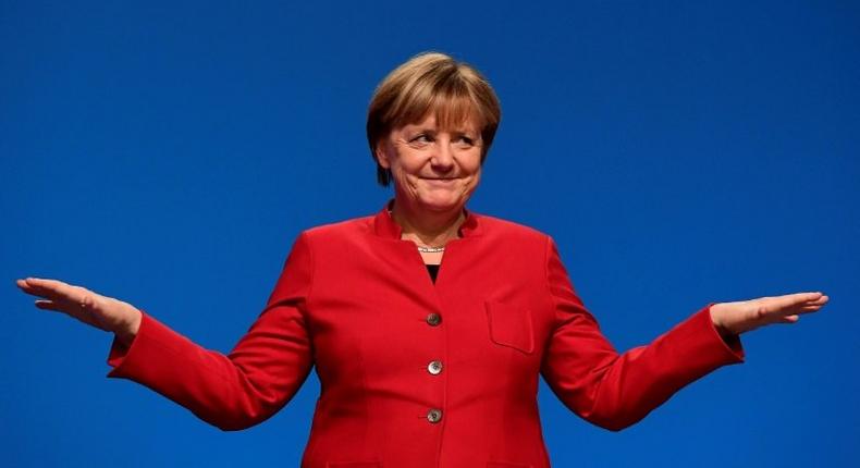German Chancellor Angela Merkel has previously campaigned on the strong-leader theme with the slogan Germany in good hands