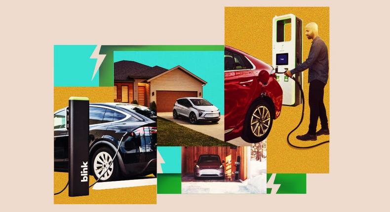 Many early EV drivers from across the US have installed their own chargers and say taking road trips while electric is easier than it seems.       Blink Charging; Electrify America; Tesla; Chevrolet; Alyssa Powell/Insider