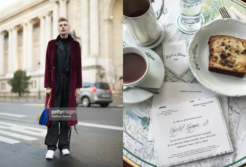 Stylizacja Krzyśka z paryskiego tygodnia mody w 2018 roku została zauważona przez fotografów mody, fot. Getty Images, archiwum prywatne