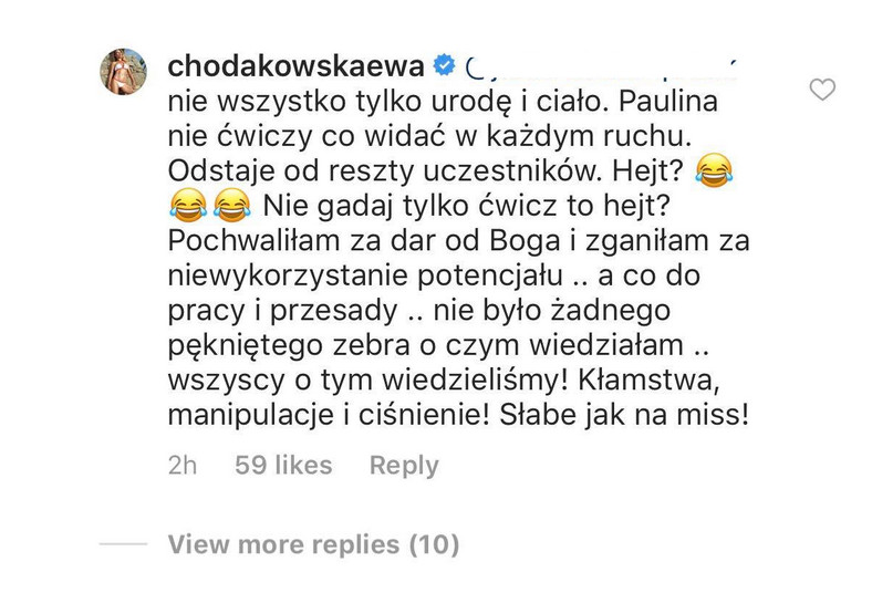 Ewa Chodakowska o Paulinie Krupińskiej 