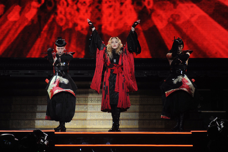 Madonna na koncercie w Pradze w 2015 r.
