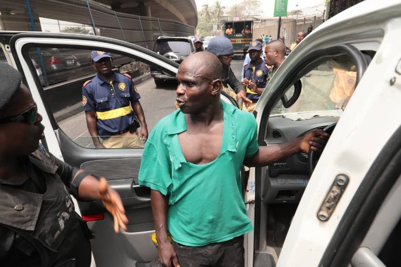 Scene of the clash between Lagos state govt officials and soldiers on February 25, 2020 (Lagos state govt)