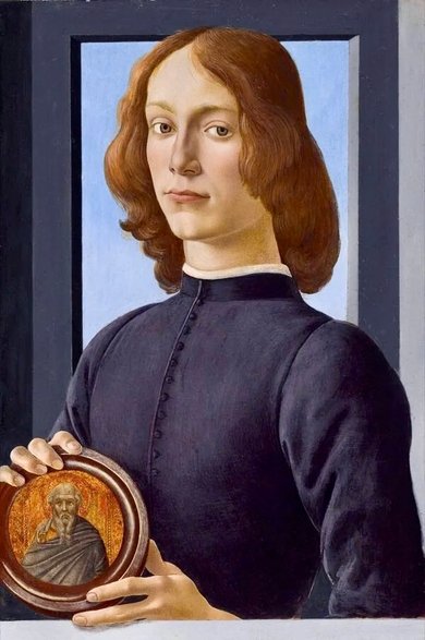 Sandro Botticelli - "Portrait of a young man holding a roundel" z ok. 1470–80 r.