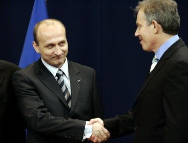 BELGIUM-EU-SUMMIT-BLAIR-MARCINKIEWICZ