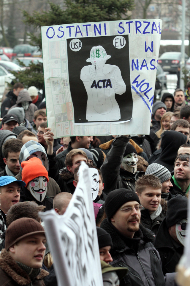 Protest przeciwników podpisania ACTA
