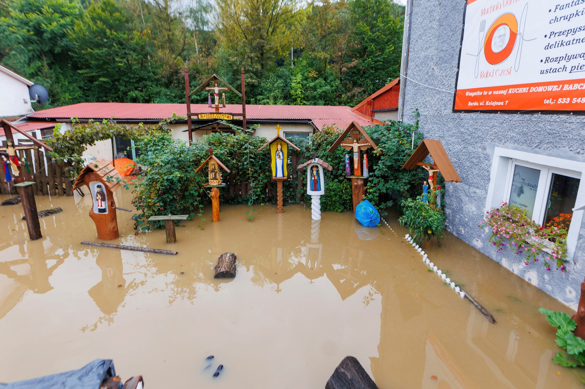 Záplavy v poľskom meste Kladsko