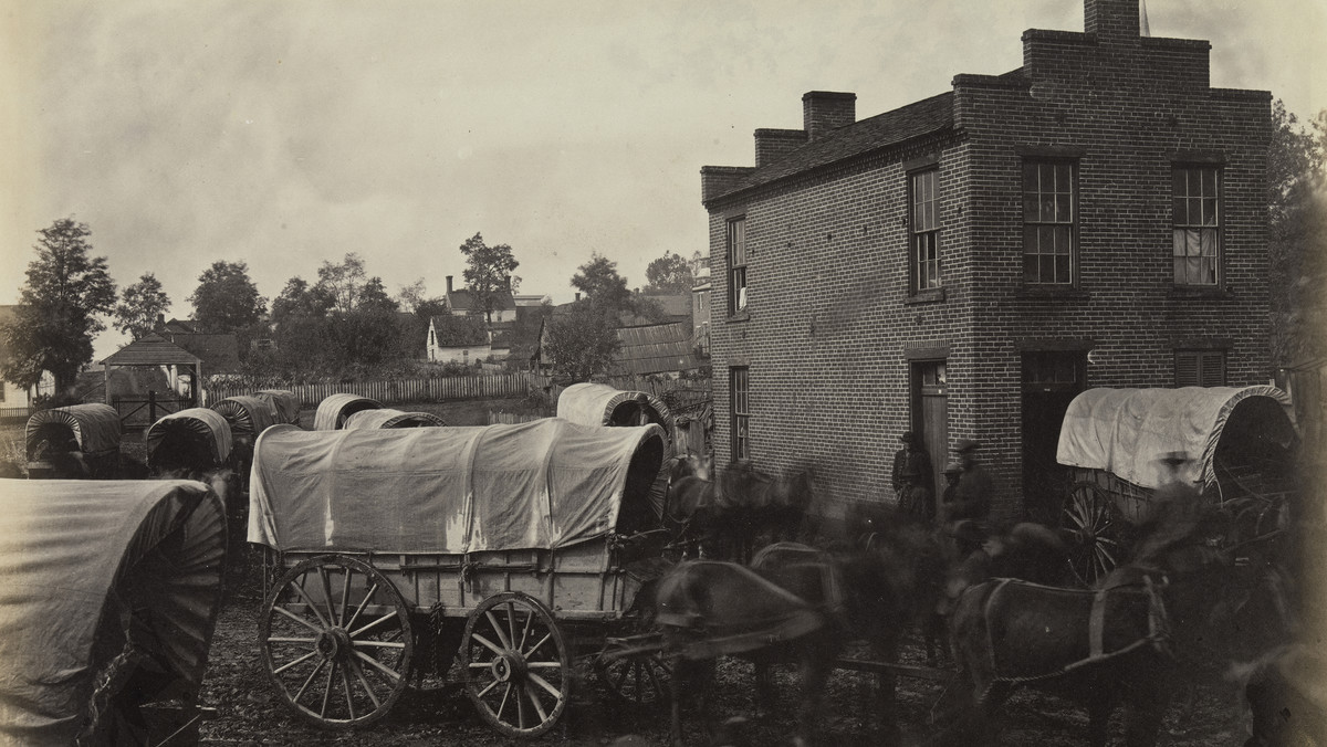 Andrew Joseph Russell, "Street Scene, Culpeper, Virginia, March 1864"