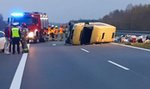 Tragiczny wypadek na A4. Przewrócił się bus pasażerski, zginął 12-latek