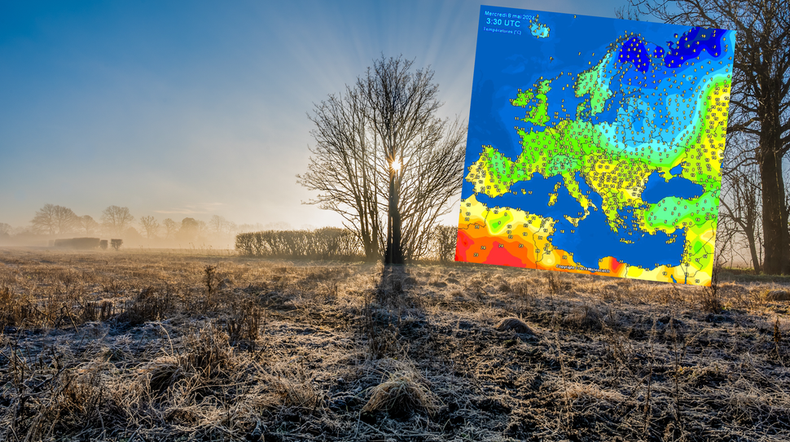 Polskę sięgnął jęzor arktycznego powietrza (screen: meteociel.fr)