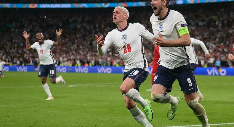 Harry Kane a inscrit le but de la qualification en finale après un penalty © Laurence Griffiths, AFP