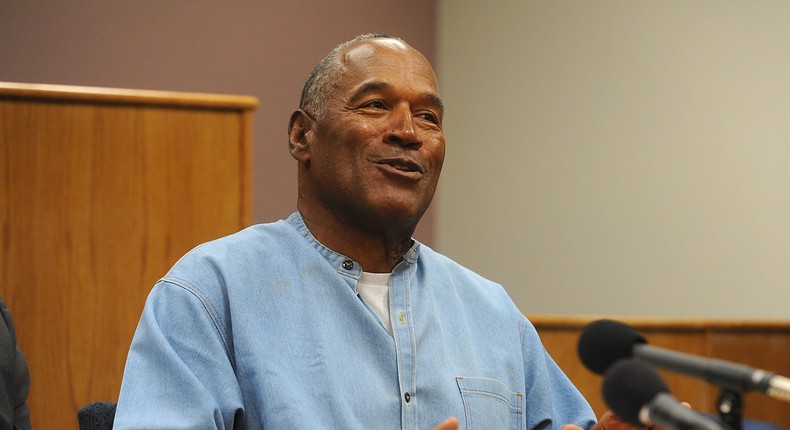 O.J. Simpson attends a parole hearing at Lovelock Correctional Center July 20, 2017 in Nevada.Jason Bean-Pool/Getty Images