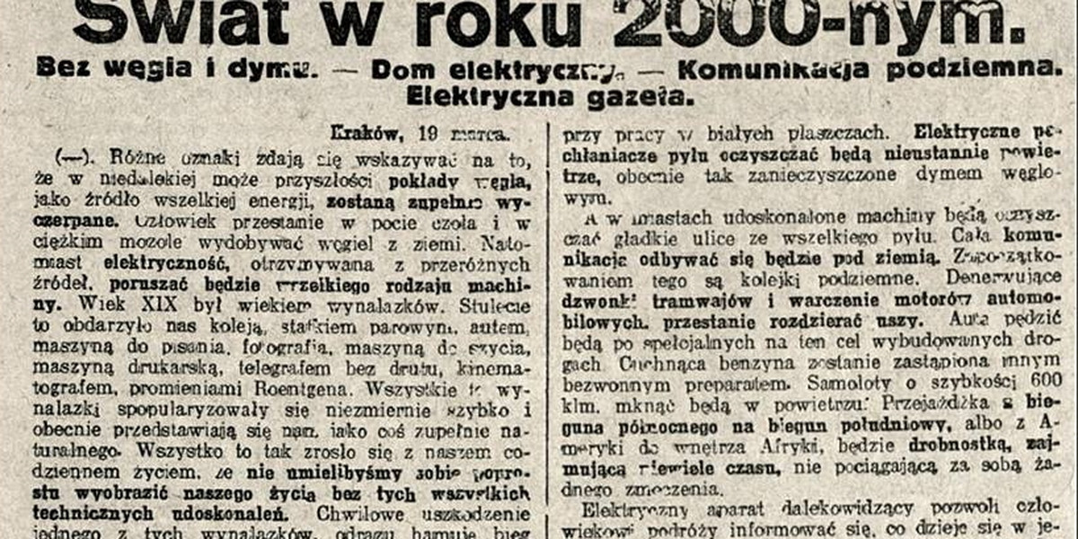 Redaktor-jasnowidz przewidział nasz świat w 1926 roku! 