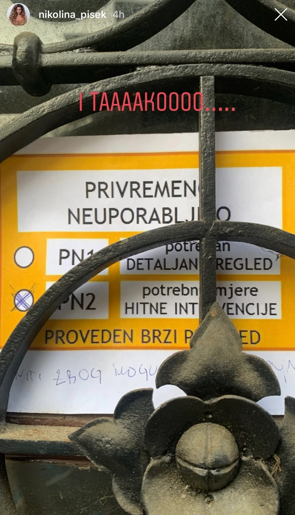 Nikolina Pišek na Instagramu