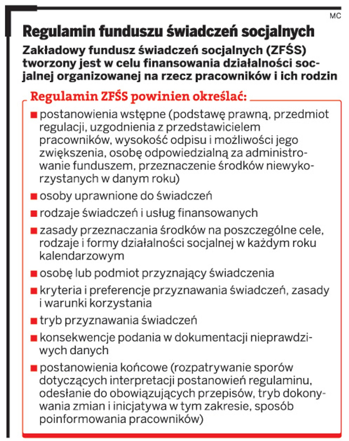 Regulamin funduszu świadczeń socjalnych