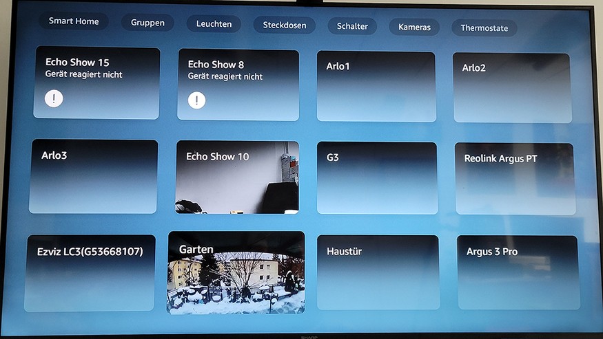 Fire TV Cube 2022: Über das Smart-Home-Dashboard können Anwender über Alexa integrierte Smart-Home-Komponenten steuern.