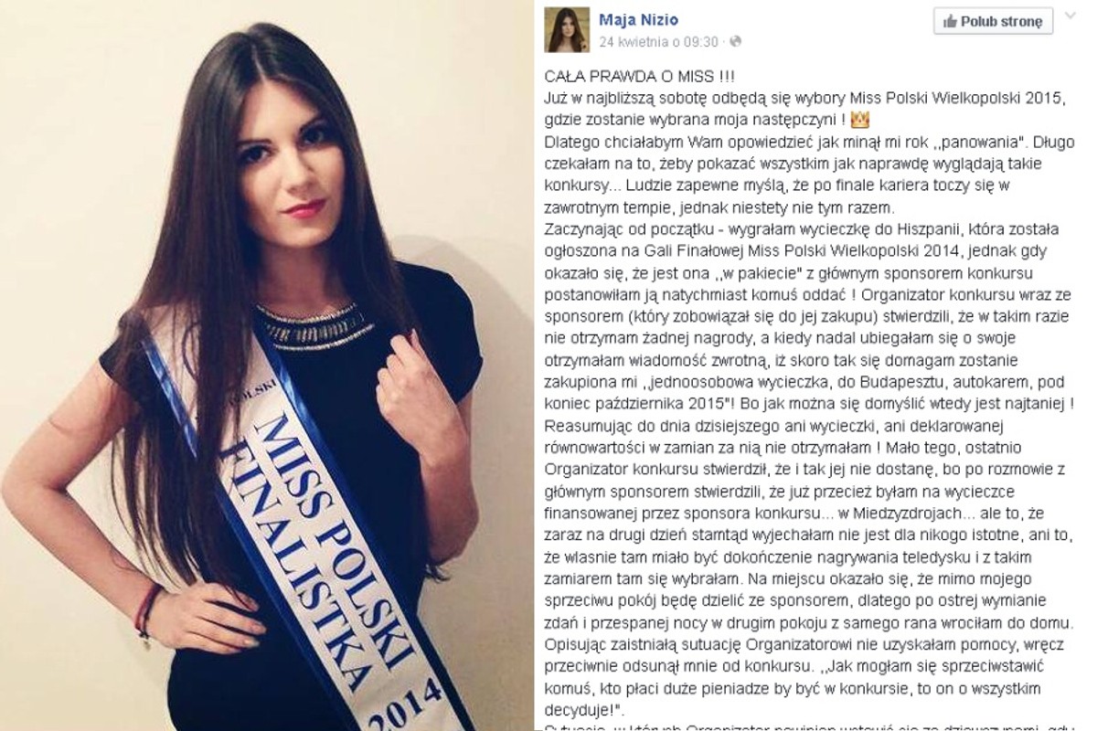 Zwyciężczyni miała sypiać ze sponsorem? Miss Wielkopolski o kulisach konkursu piękności