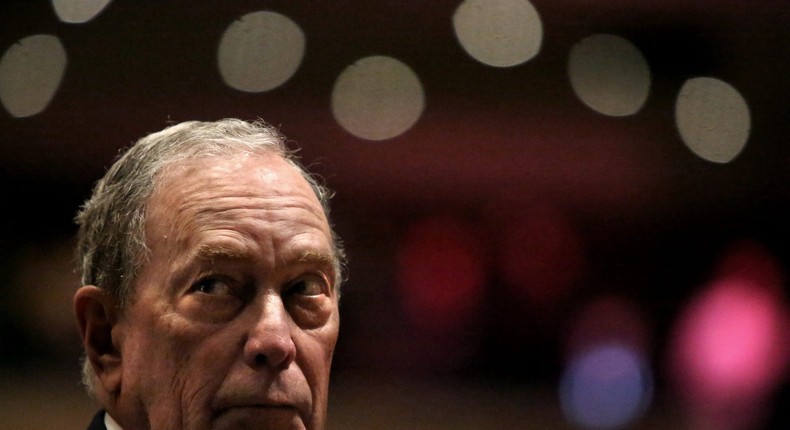 Michael Bloomberg prepares to speak at the Christian Cultural Center on November 17, 2019 in the Brooklyn borough of New York City.