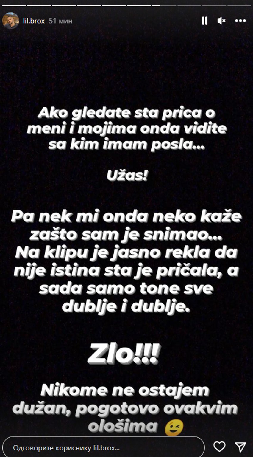 Bilal o Majinim optužbama