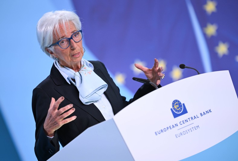 Konferencja prezeski EBC, Christine Lagarde. Frankfurt nad Menem, 11 kwietnia br.