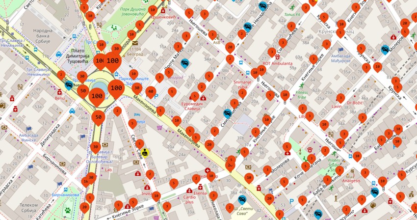 Trg Slavija se "crveni" od broja saobraćajki tokom godina