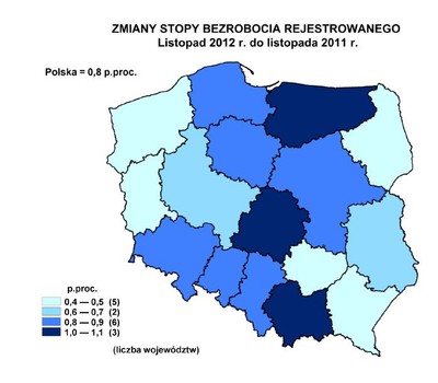 Bezrobocie w Polsce w listopadzie 2012 r.