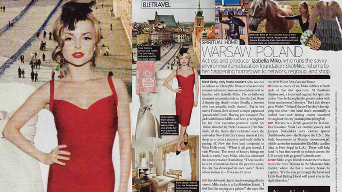 Mieszkająca w Hollywood aktorka, na łamach amerykańskiego wydania magazynu ELLE, opowiada o swoich ulubionych miejscach w Warszawie