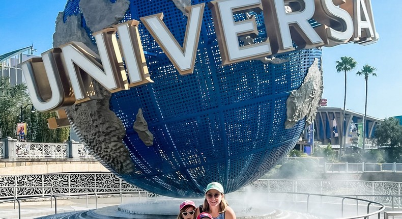 The author and her kids outside Universal Studios.Katie Oelker