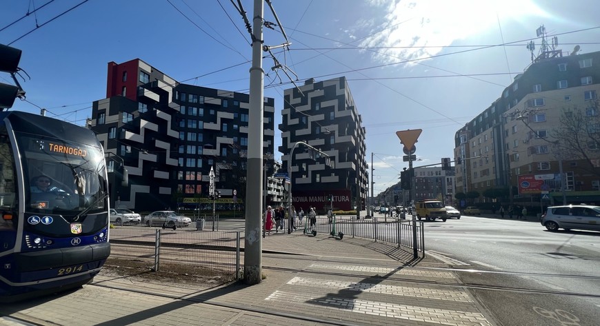 Tramwaje po przebudowie mają mieć możliwość skrętu z ul. Pułaskiego w ul. Kościuszki