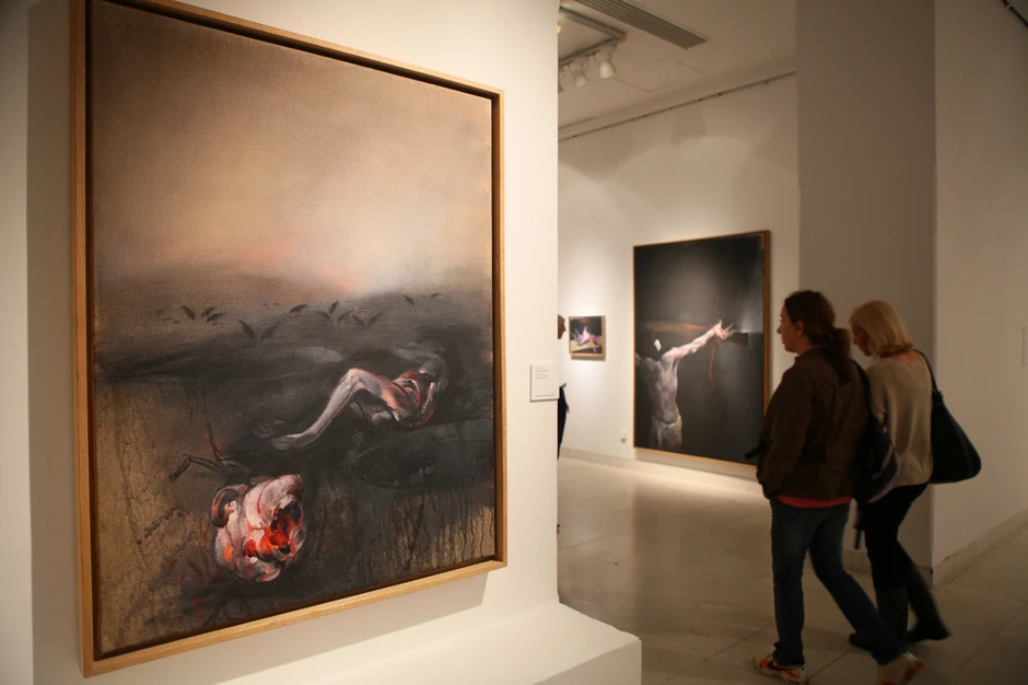 Sa izložbe Vladimira Veličkovća u SANU