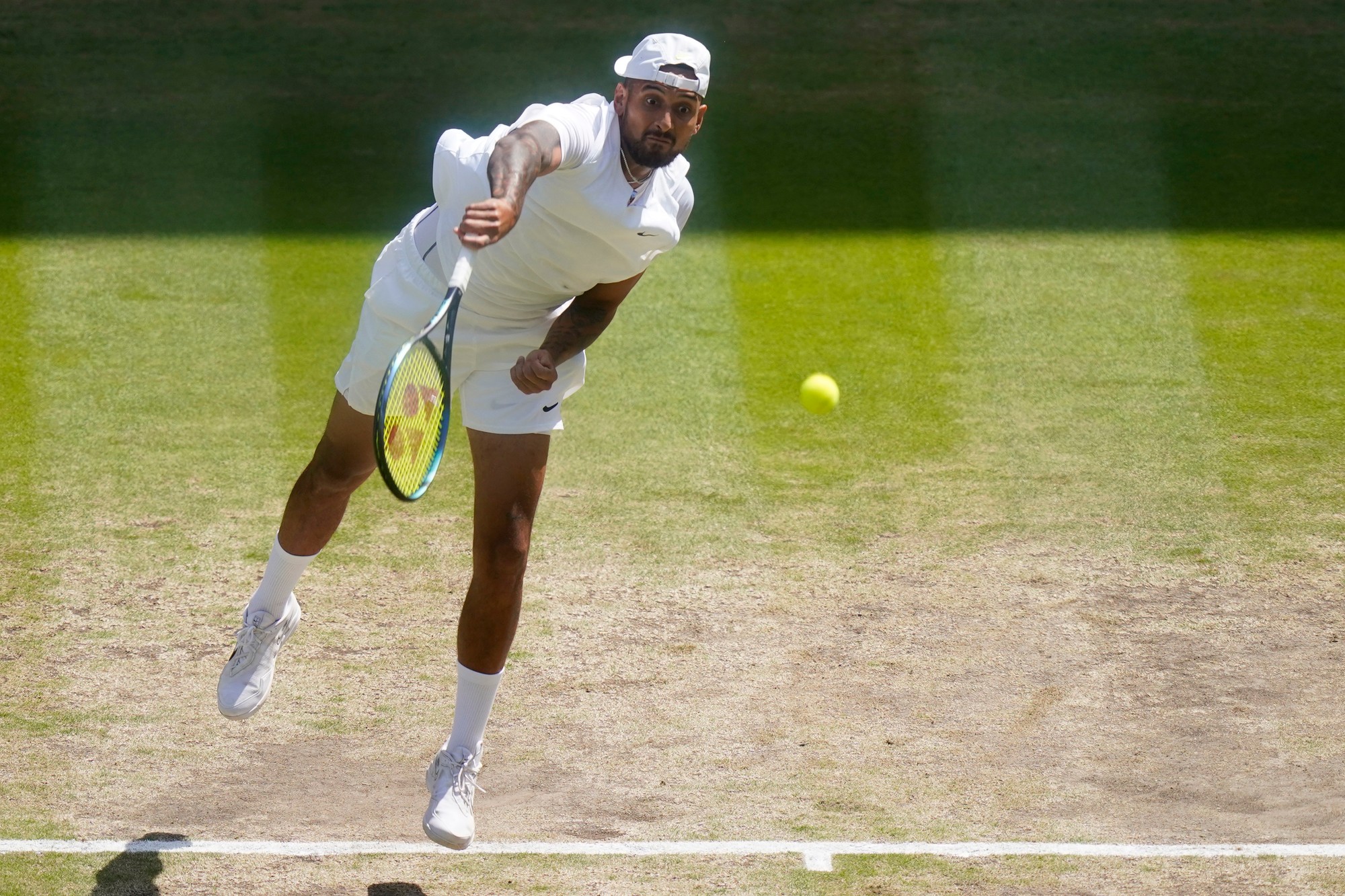 Austrálsky tenista Nick Kyrgios vo finále Wimbledonu. 