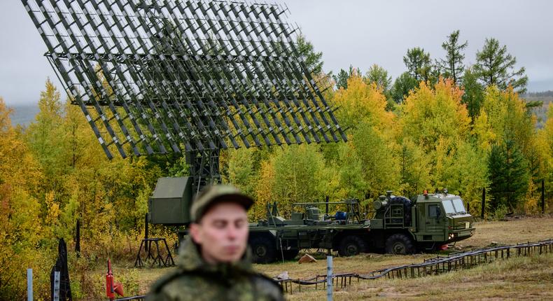 A Russian radar installation during Vostok-2018 (East-2018) military drills at Telemba training ground on September 12, 2018.MLADEN ANTONOV/AFP via Getty Images