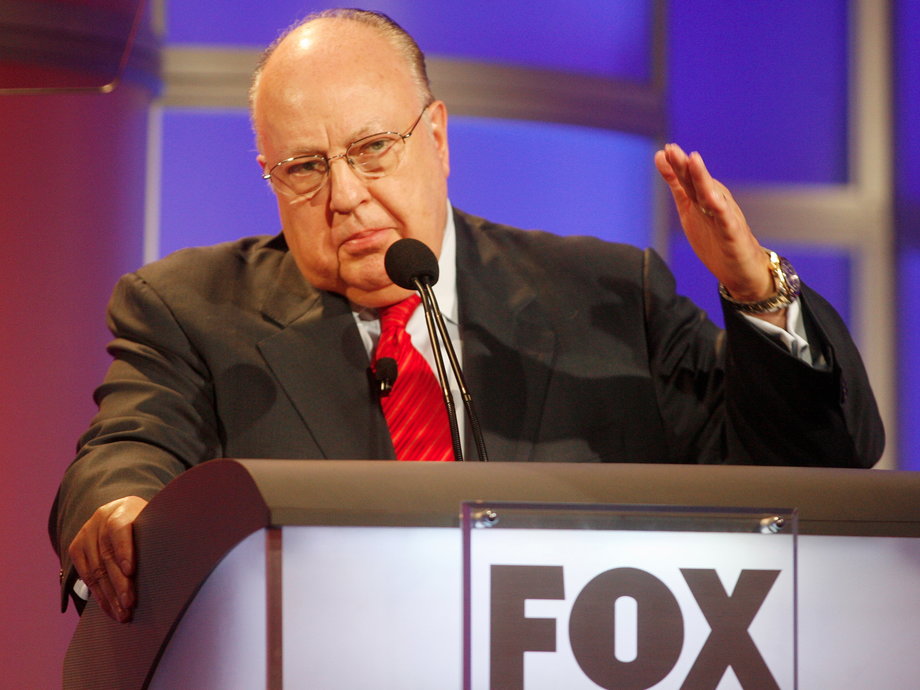 Roger Ailes, chairman and CEO of Fox News and Fox Television Stations, answers questions during a panel discussion at the Television Critics Association summer press tour in Pasadena, California, July 24, 2006.