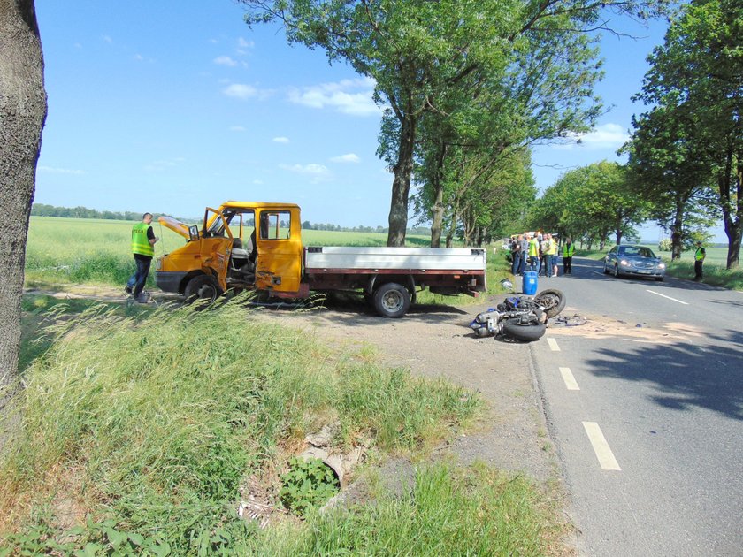 Wypadek motocyklisty Stary Paczków