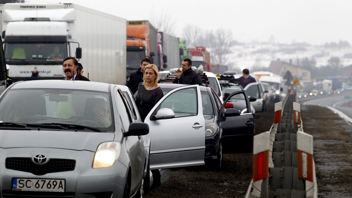 RZENISZÓW BLOKADA DK1 POPARCIE DLA GÓRNIKÓW JSW (blokada krajowej 1)