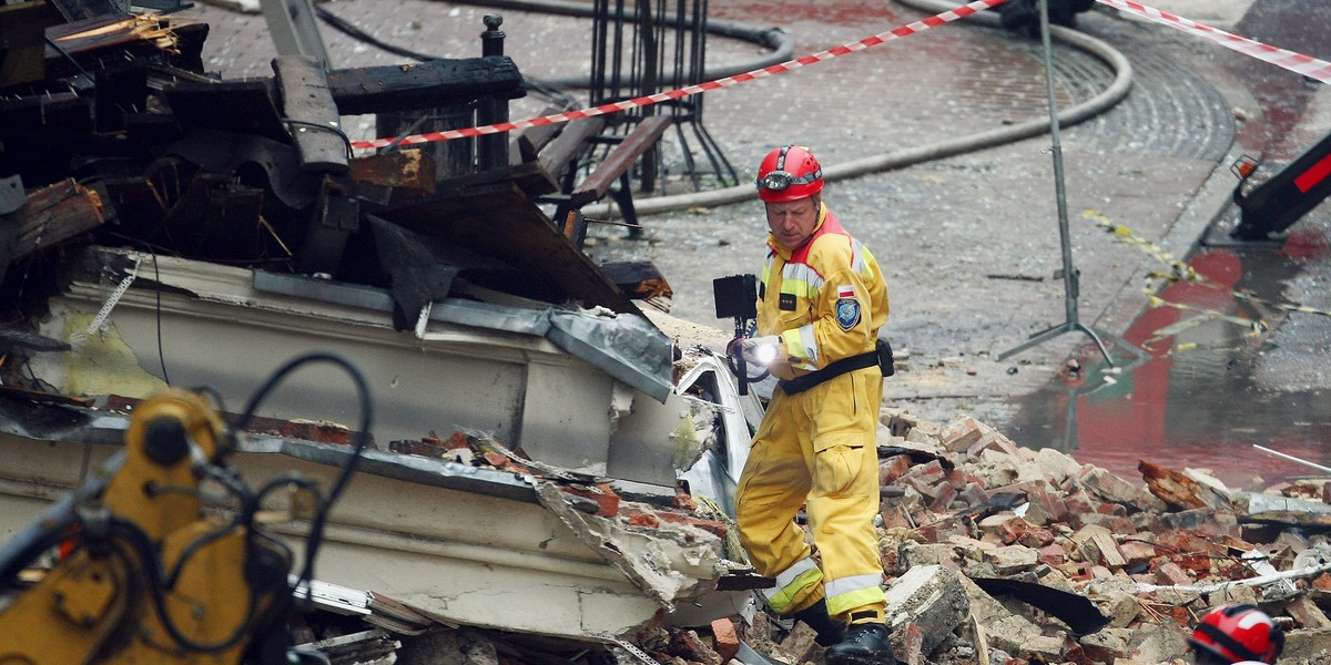 Katowice. Wybuch gazu w kamienicy przy zbiegu ulicy Sokolskiej i Chopina 