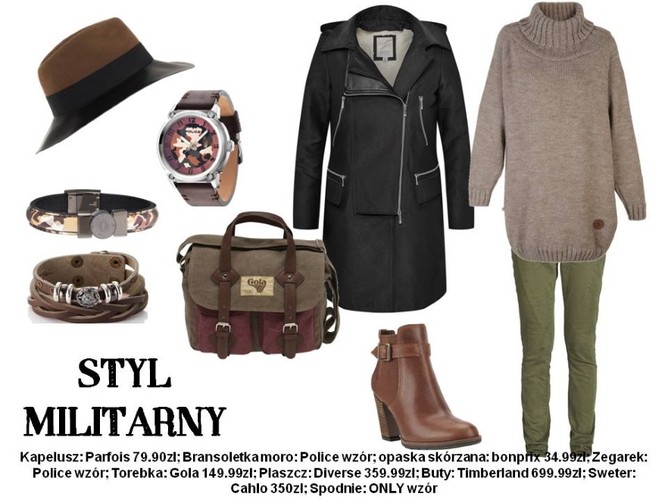 Jesienna STYLIZACJA z płaszczem w stylu militarnym