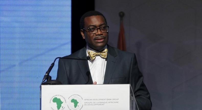 The new president of the African Development Bank (AfDB) Akinwumi Adesina of Nigeria speaks during his investiture ceremony in Abidjan September 1, 2015. 