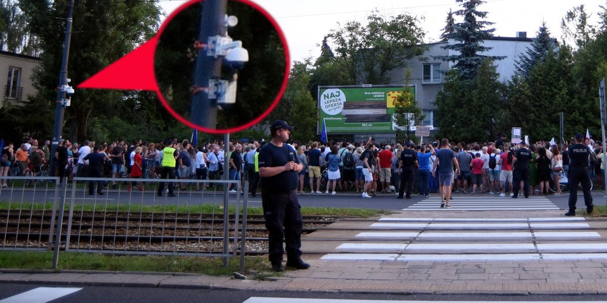 Kamery pod domem Kaczyńskiego. Śledziły protestujących, potem zniknęły