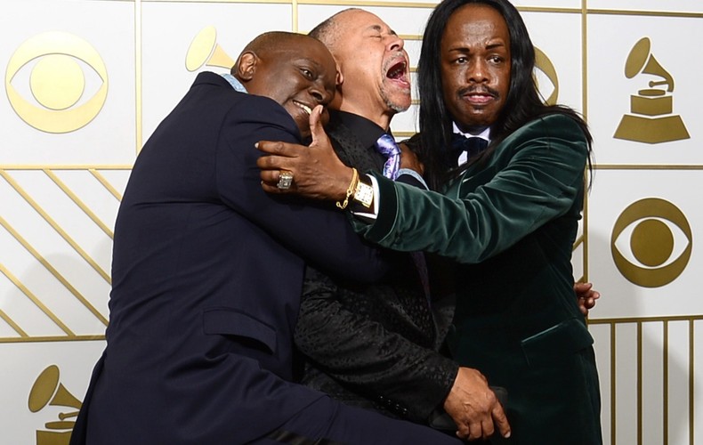 Najzabawniejsze zdjęcia z Grammy 2016: Philip Bailey, Ralph Johnson i Verdine White z grupy Earth, Wind and Fire